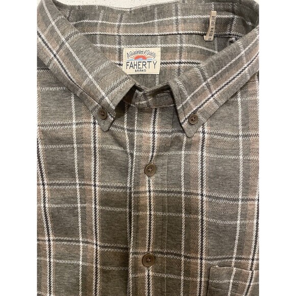 Faherty Coastline Knit Shirt Men XXL Pleasant Hill Plaid Button Up - Picture 3 of 8